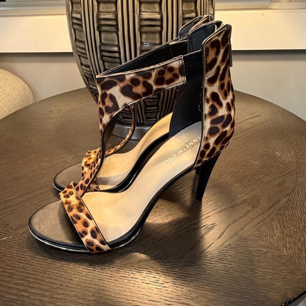 Kenneth Cole Leopard Print High Heel Sandals
